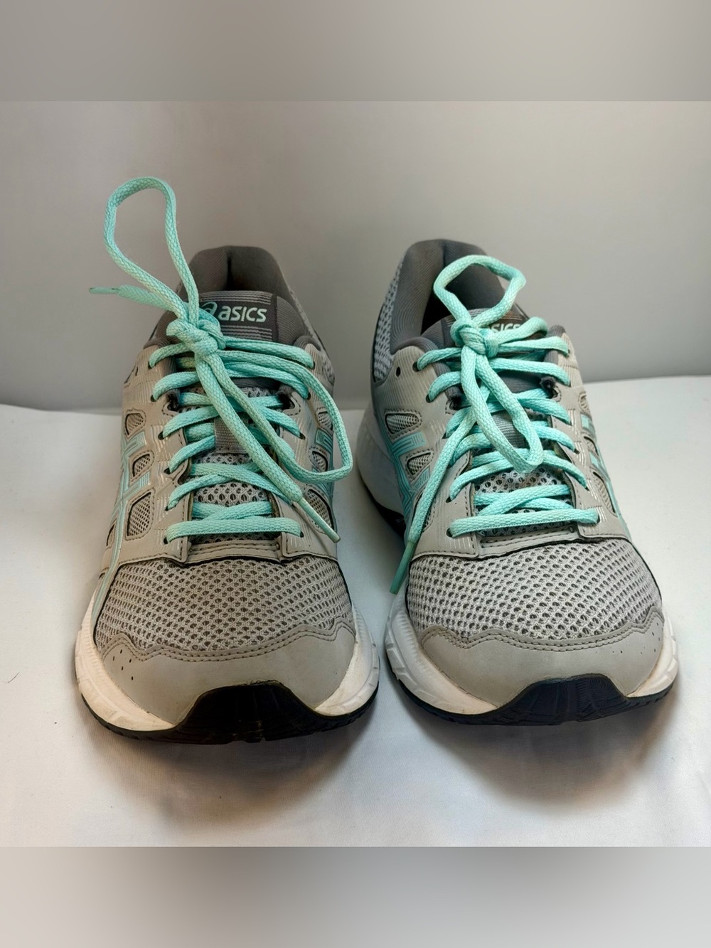 ASICS Women's Gray and Mint Athletic Running Shoes